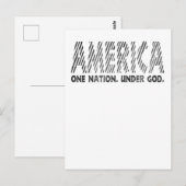 amerika, een natie onder god, een amerikaanse T-Sh Briefkaart (Voorkant / Achterkant)