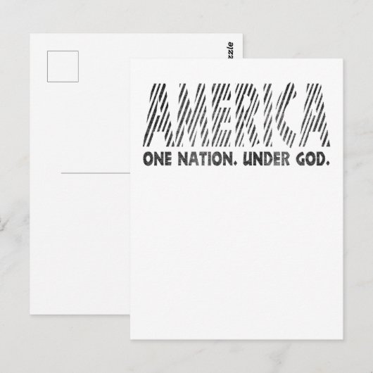 amerika, een natie onder god, een amerikaanse T-Sh Briefkaart (Voorkant / Achterkant)