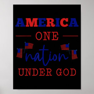 Amerika Eén Natie Onder God Trouw Ontwerp Poster