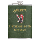 Amerika Een Vintage Brew Eagle 1775 - 2026 Heupfles (Voorkant)
