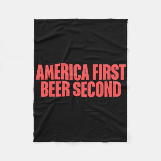 Amerika Eerst Bier Ten Tweede Fleece Deken (Voorkant)