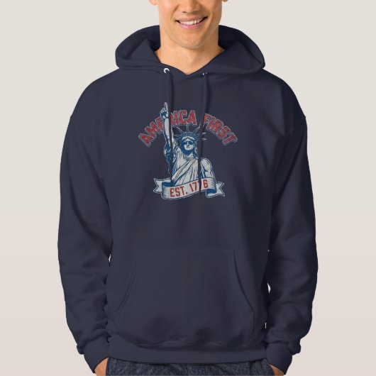 AMERIKA EERST - Opgericht in 1776 Hoodie (Voorkant)