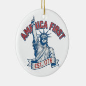 AMERIKA EERST - Opgericht in 1776 Keramisch Ornament (Rechts)