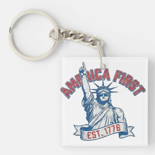 AMERIKA EERST - Opgericht in 1776 Sleutelhanger (voorkant)