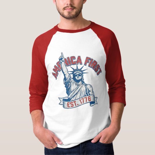 AMERIKA EERST - Opgericht in 1776 T-shirt (Voorkant)