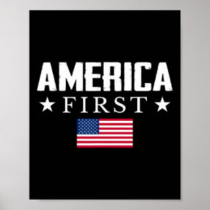 Amerika Eerst Vlag Van De VS Poster