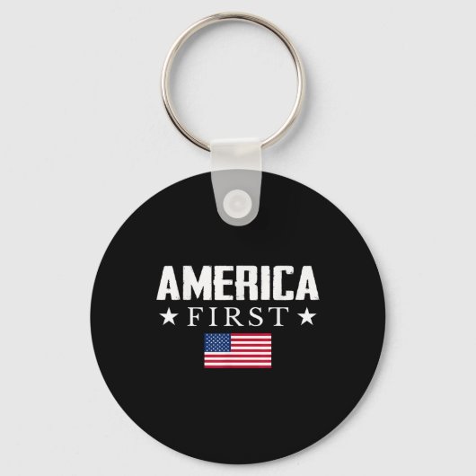 Amerika Eerste Amerikaanse vlag Sleutelhanger (Voorkant)