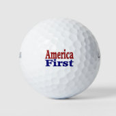 Amerika Eerste met rode en blauwe tekst Golf Balls Golfballen (Voorkant)