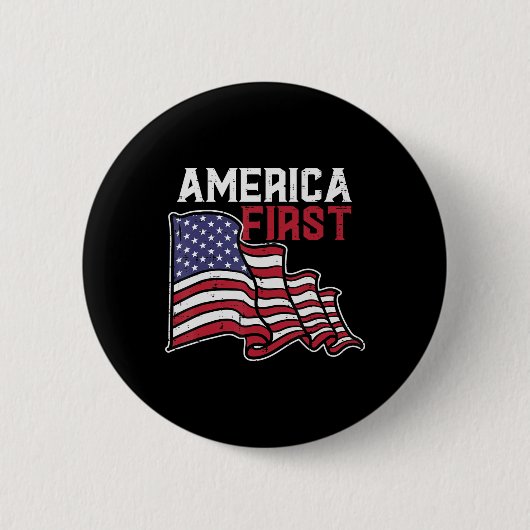 Amerika eerste viering Amerikaanse vlag vierde dag Ronde Button 5,7 Cm (Voorkant)