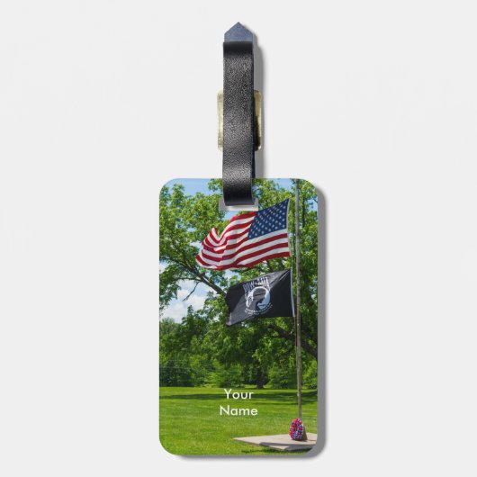 Amerika en KNELVlaggen Bagagelabel (Achterkant verticaal)