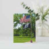 Amerika en KNELVlaggen Briefkaart (Staand voorkant)