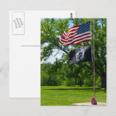 Amerika en KNELVlaggen Briefkaart (Voorkant / Achterkant)
