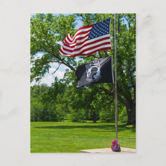 Amerika en KNELVlaggen Briefkaart (Voorkant)