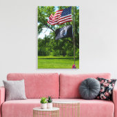 Amerika en KNELVlaggen Canvas Afdruk (Insitu (Woonkamer))