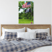Amerika en KNELVlaggen Canvas Afdruk (Insitu (Slaapkamer))