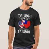 Amerika en Taiwan, Amerikaanse vlag met dubbele vl T-shirt (Voorkant)