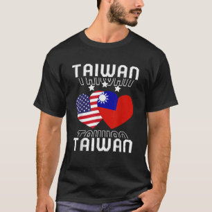 Amerika en Taiwan, Amerikaanse vlag met dubbele vl T-shirt