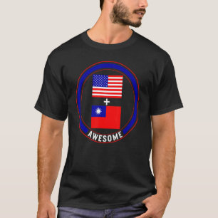Amerika en Taiwan Geweldige Amerikaanse vlag T-shirt