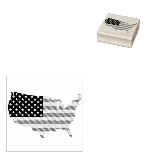 Amerika en vlag | Inktstempel Rubberstempel (Gestempeld)