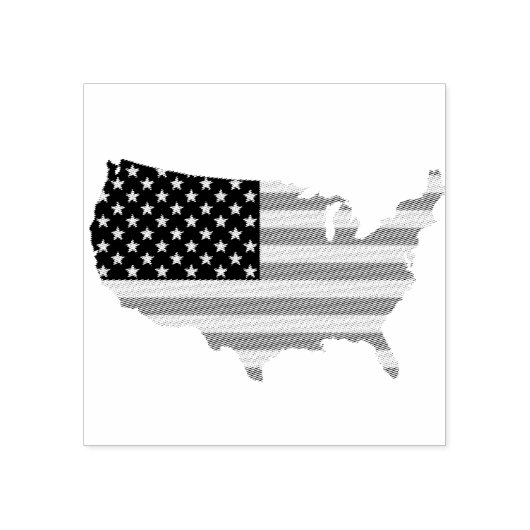Amerika en vlag | Inktstempel Rubberstempel (Afrduk)