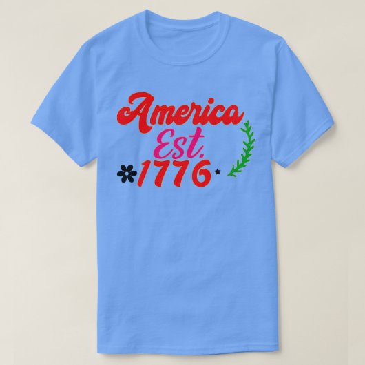 Amerika est 1776 4th van juli t-shirt (Design voorkant)