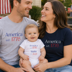Amerika est 1776 Baby Naam est 2026 4de Juli Romper