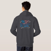 Amerika Est. 1776 - Distressed Flag & Stars Hoodie (Achterkant volledig)