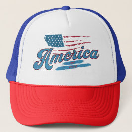 Amerika Est. 1776 - Distressed Flag & Stars Trucker Pet