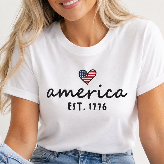 Amerika Est 1776 Patriottisch T-shirt