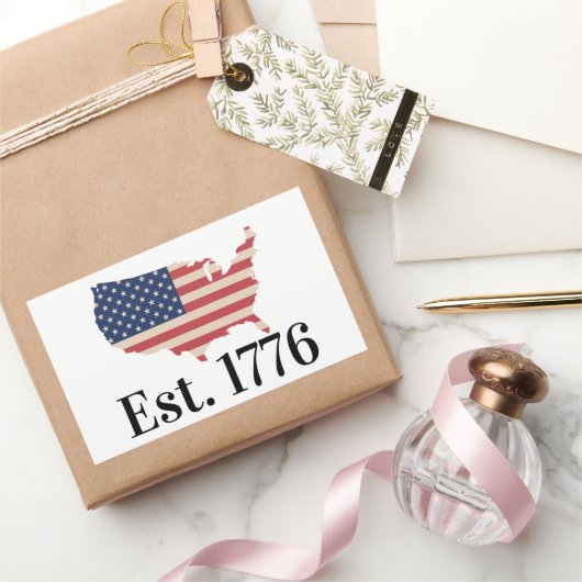 Amerika Est. 1776 Patriottische vlag Rechthoekige Sticker (Geschenken)