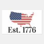 Amerika Est. 1776 Patriottische vlag Rechthoekige Sticker (Voorkant)