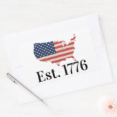 Amerika Est. 1776 Patriottische vlag Rechthoekige Sticker (Envelop)