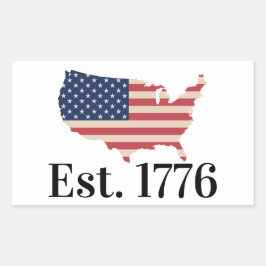 Amerika Est. 1776 Patriottische vlag Rechthoekige Sticker