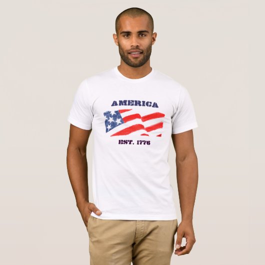 Amerika EST. 1776 T-shirt (Voorkant volledig)