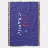 Amerika est 1776 Typografie 4 juli Blauw Deken (Voorkant Verticaal)
