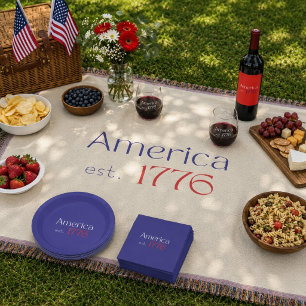 Amerika est 1776 Typografie 4 juli Neutraal Deken