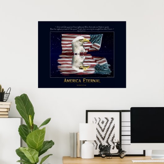 AMERIKA, ETERNAL Patriottisch Poster (Thuiskantoor)