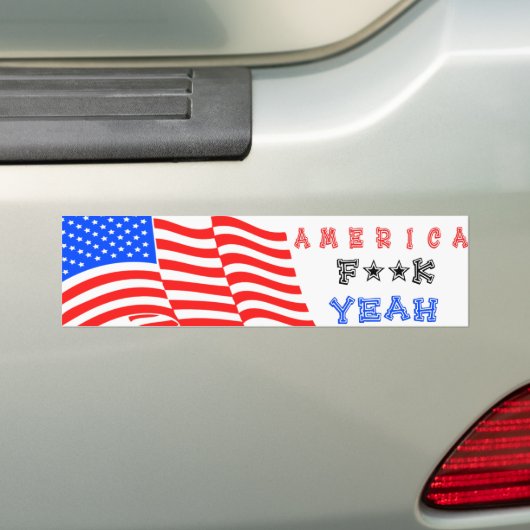 Amerika F**k Ja! Bumpersticker (Op auto)