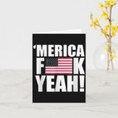 Amerika F Yeah Vierde 4 juli Kaart (Gele Bloem)
