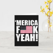 Amerika f yeah vierde 4 juli  kaart (Gele Bloem)