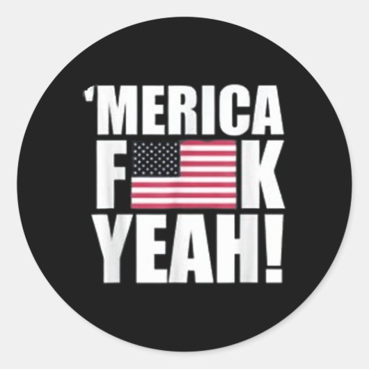 Amerika F Yeah Vierde 4 juli Ronde Sticker (Voorkant)