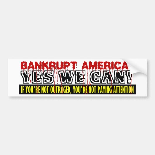 Amerika failliet laten gaan? bumpersticker (Voorkant)