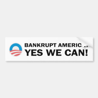 Amerika failliet laten gaan? Ja, dat kunnen we. Bumpersticker