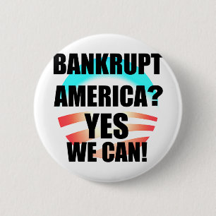 Amerika failliet laten gaan? ronde button 5,7 cm