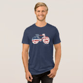 AMERIKA-fietsers stijlvol Tri-Blend Shirt (Voorkant volledig)