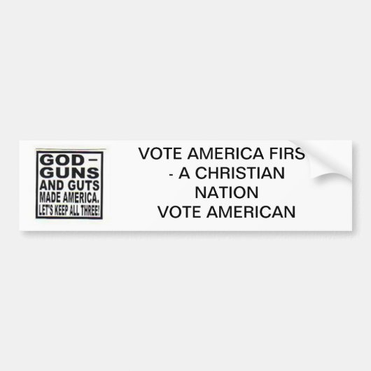 Amerika First Bumpersticker (Voorkant)