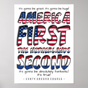 Amerika First Nederland Tweede Typografie Poster