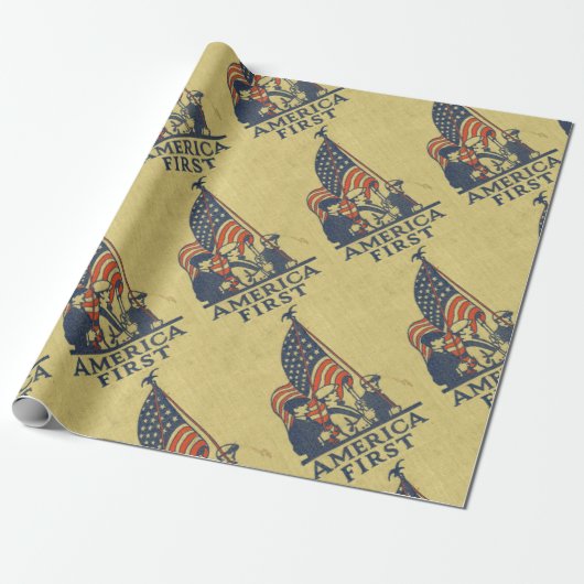 Amerika First Patriotic USA American Flag  Cadeaupapier (Uitgerold)