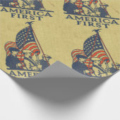 Amerika First Patriotic USA American Flag  Cadeaupapier (Hoek)