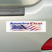 Amerika First sterren and stripes Bumpersticker (Op auto)